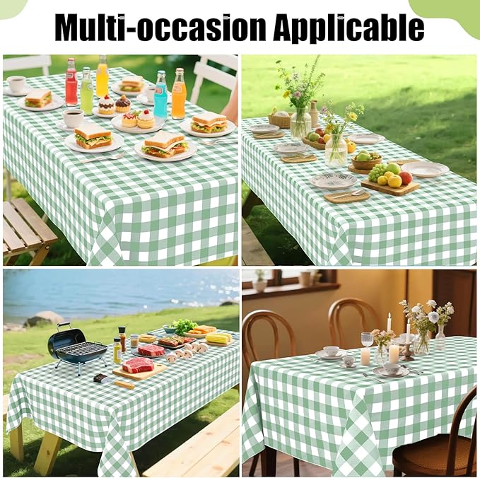 Smiry Square Table Cloth, Waterproof Vinyl Tablecloth - Image 6