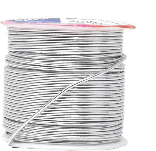 Mandala Crafts 16 Gauge Anodized Aluminum Craft Wire for Jewelry Making – 390 FT Colored Flexible Silver Combo Wire - Bendable for Bonsai Armature Crafting Sculpting