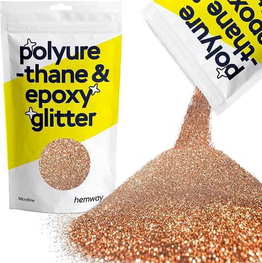 Hemway Polyurethane & Epoxy Resin Glitter 100g / 3.5oz Metallic Crystal Flake Additive for Flooring Jewelry Tumblers Glass Pigment - Microfine (1/256" 0.004" 0.1mm) - Bronze Brown