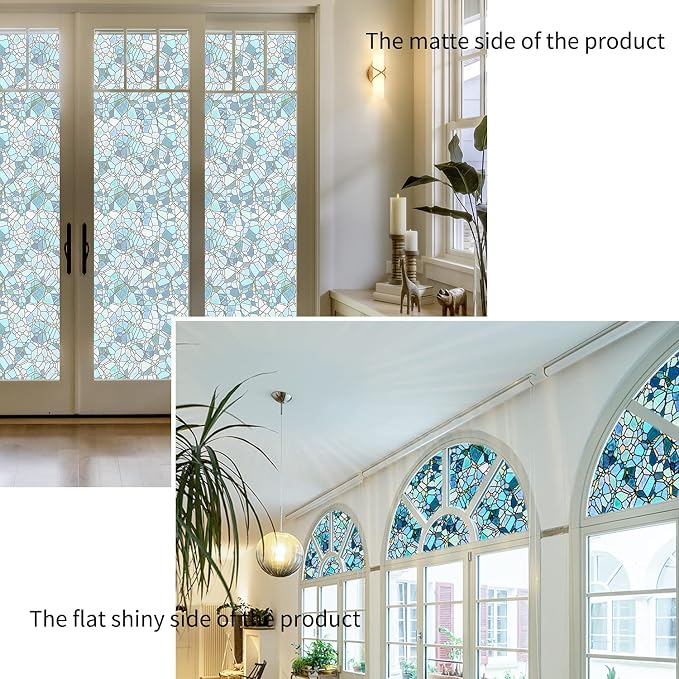 funlife Original Hand-Drawn Privacy Stained Glass Window Film, Reusable Single - Image 4