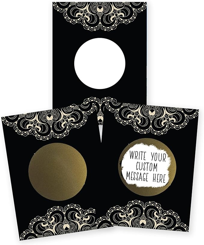 My Scratch Offs Black Vintage Lace Gold Scratch Off Note Cards, 20 Pack Wedding by MyScratchOffs