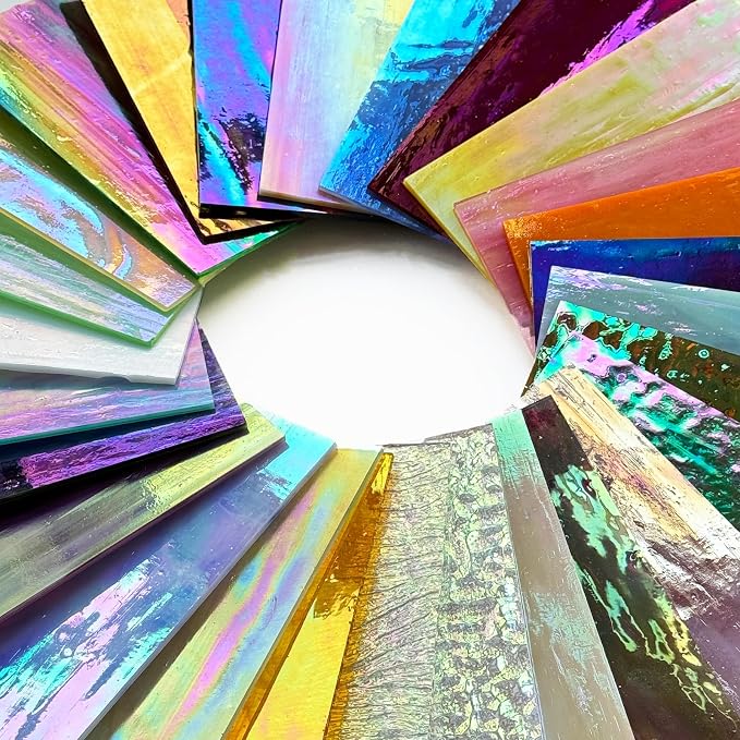 ILLUCKAI 36 Sheets Iridescent Stained Glass Sheets Variety Pack, 6 x 4 Inch - Image 6