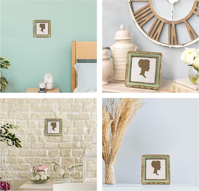 AELS 4x4 Inch Vintage Picture Frame, Elegant Antique Square Photo Frames - Image 7