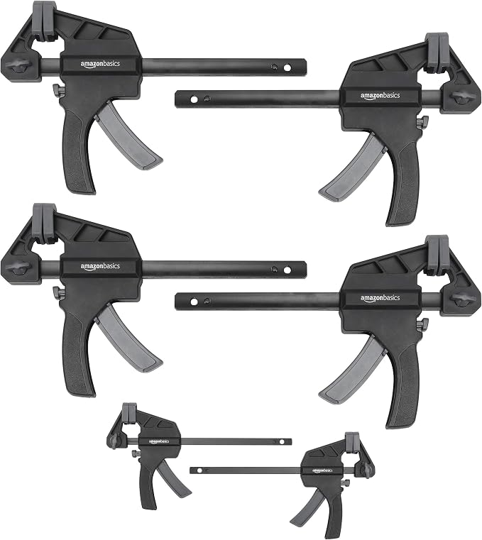 Amazon Basics 6-Piece Easy-to-Use One-Handed Trigger Clamp Set, 2 Pack of 4-inch by AmazonBasics