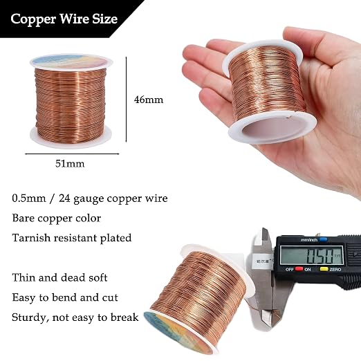 328 Feet Tarnish Resistant Copper Wires 24 Gauge/0.5mm Jewelry Craft Wires - Image 2
