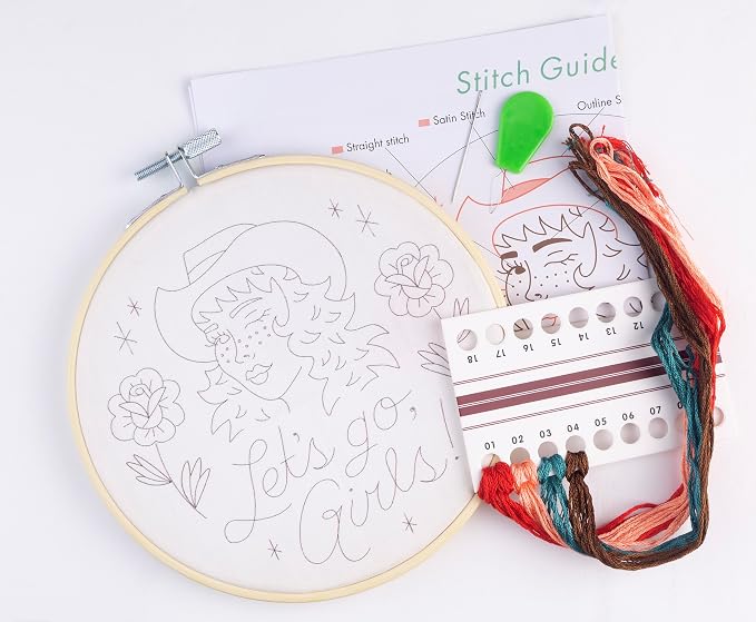 FUNATIC Let's Go Girls Embroidery Kit | Funny Beginner Needle Work Starter Set - Image 2