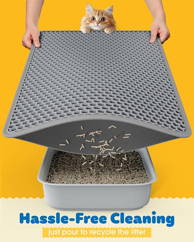 Cat Litter Mat - 23.2'' x 14.6'' Small Litter Trapping Mat, Waterproof - Image 4