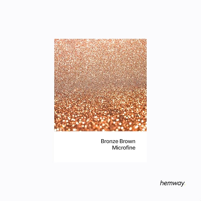 Hemway Polyurethane & Epoxy Resin Glitter 100g / 3.5oz Metallic Crystal Flake Additive for Flooring Jewelry Tumblers Glass Pigment - Microfine (1/256" 0.004" 0.1mm) - Bronze Brown