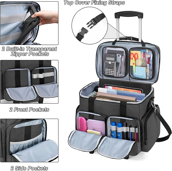 CURMIO Rolling Teacher Tote Bag - Image 3