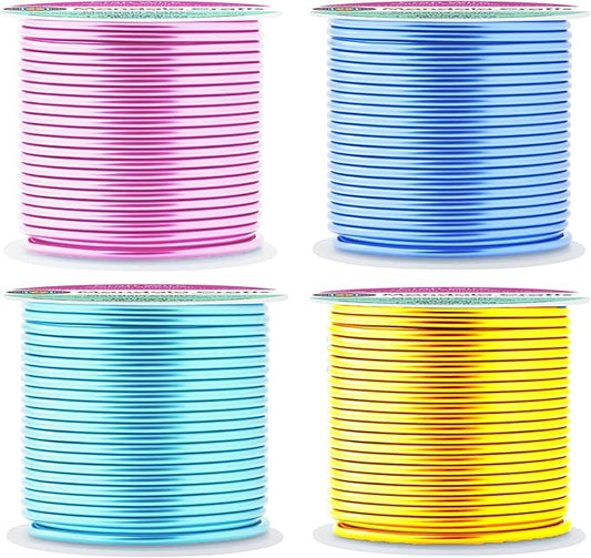 Mandala Crafts 13 Gauge Anodized Aluminum Craft Wire for Jewelry Making - 240 FT Colored Flexible Pastel Wire - Bendable for Bonsai Armature Crafting Sculpting