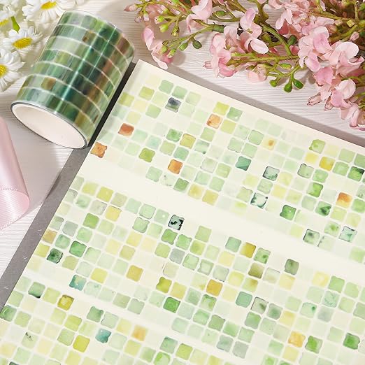 Green PET Tape for Journal Scrapbooking - Greenery Spring PET Tapes Stickers for Crafts Journaling Scrapbook DIY Art Craft Gift Wrapping Supplies