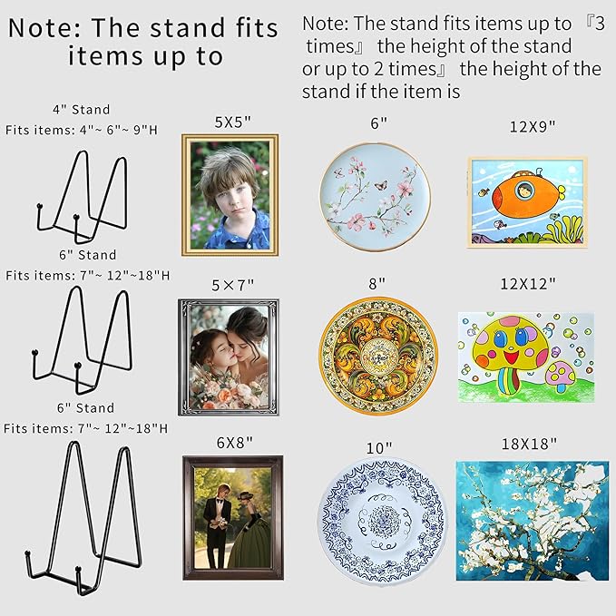 12 Pack 6"Plate Stands for Display, Metal Plate Holders Display Stands Can Be - Image 5