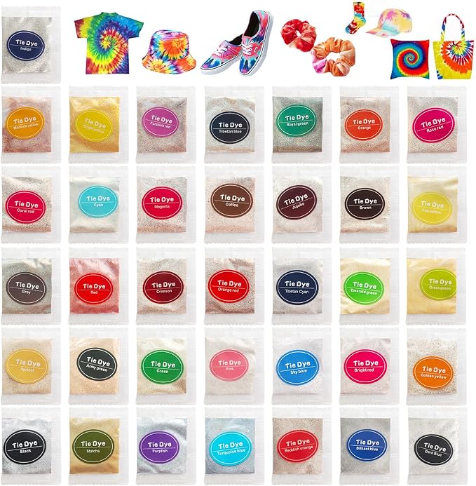 36 Colors Tie Dye Powder, Rainbow Tie Fabric Dye Powder by yesogreat