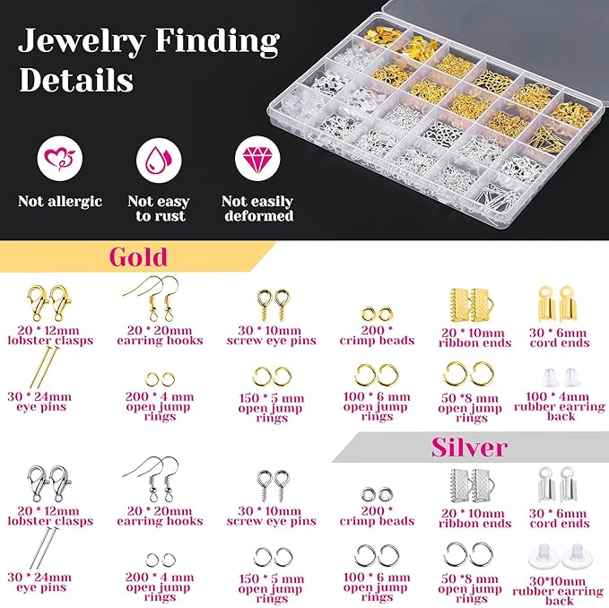 shynek 1857 Pcs Jewelry Making Supplies Kit - Image 3