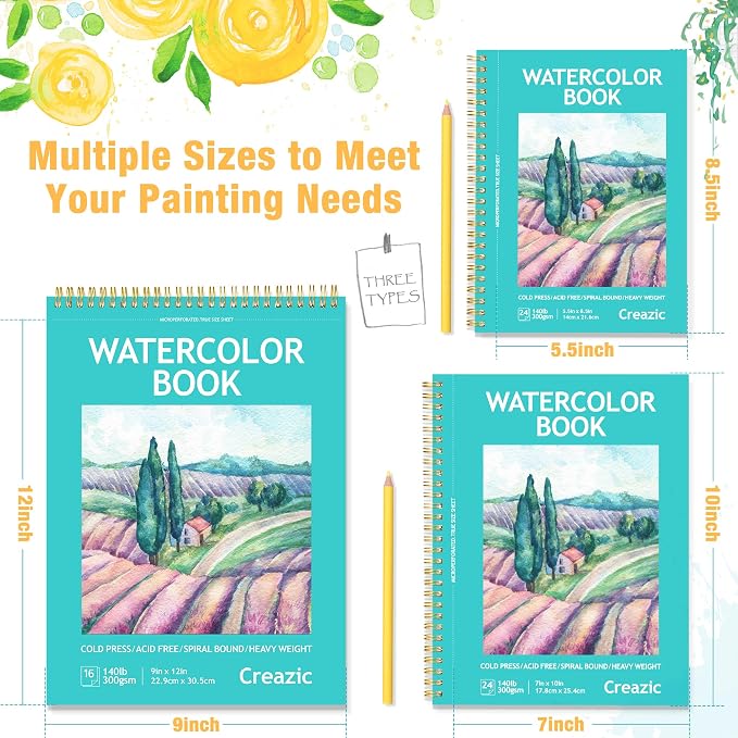 9"x12" Watercolor Paper Pad, Spiral Bound - Image 7