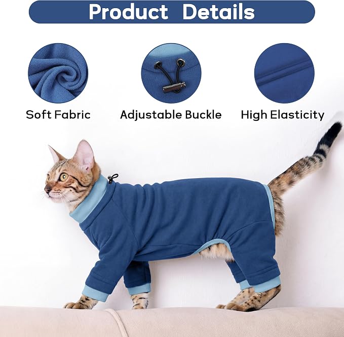PUMYPOREITY Cat Recovery Suit, Stops Wound Licking After Surgery, Sticky Hair - Image 4