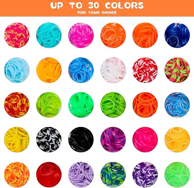 3000+ Rubber Band Bracelet Kit, Colorful Loom Bracelet Making Kit - Image 2
