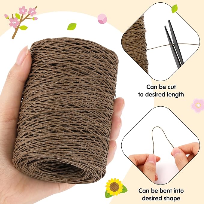Syhood 673 Feet Floral Vine Bind Wire Rustic Wrapping Wire - Image 3