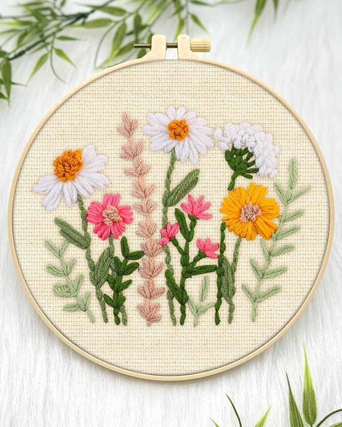 ERKOON Punch Needle Kit Beginners Adults, DIY Easy Flower Embroidery Set - Image 4