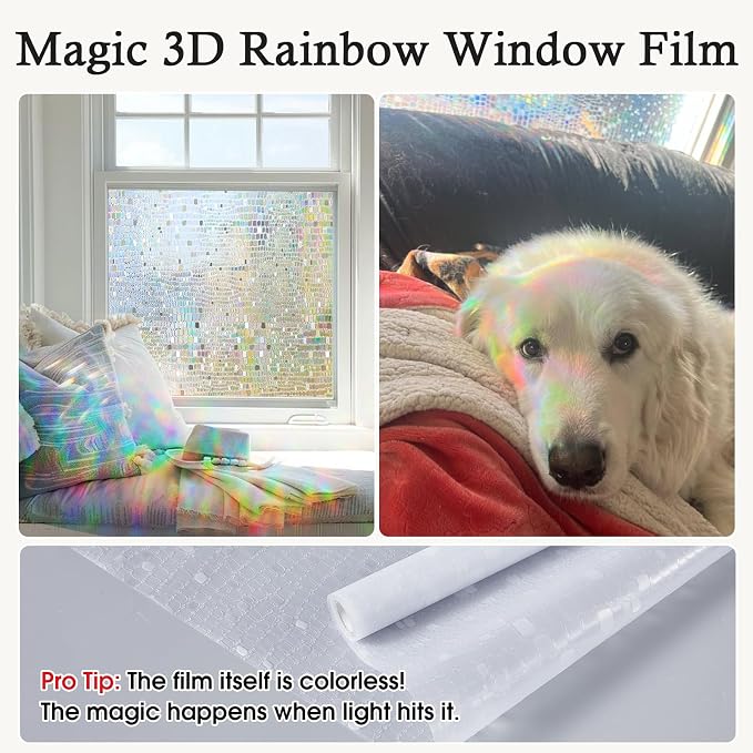 Windimiley Rainbow Window Privacy Film, 3D Stained Glass Christmas Decorative - Image 7