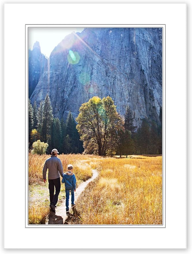 12x16 Mat for 8x10 Photo - Precut White on White Double Mat Picture Matboard for Frames Measuring 12 x 16 Inches - Bevel Cut Matte to Display Art Measuring 8 x 10 Inches - Acid Free ONE MAT