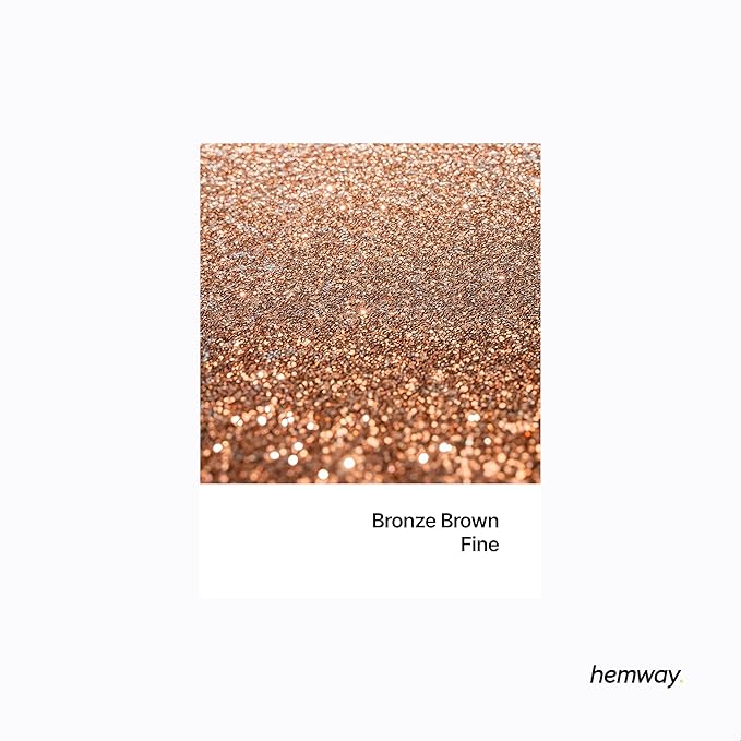 Hemway Polyurethane & Epoxy Resin Glitter 100g / 3.5oz Metallic Crystal Flake Additive for Flooring Jewelry Tumblers Glass Pigment - Fine (1/64" 0.015" 0.4mm) - Bronze Brown
