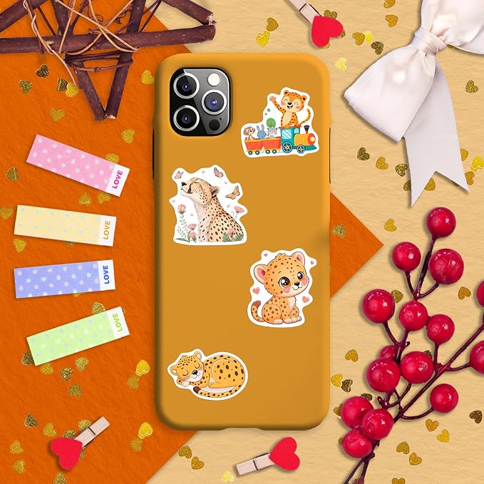 100Pcs Cheetah Stickers for Water Bottle, Laptop - Image 6