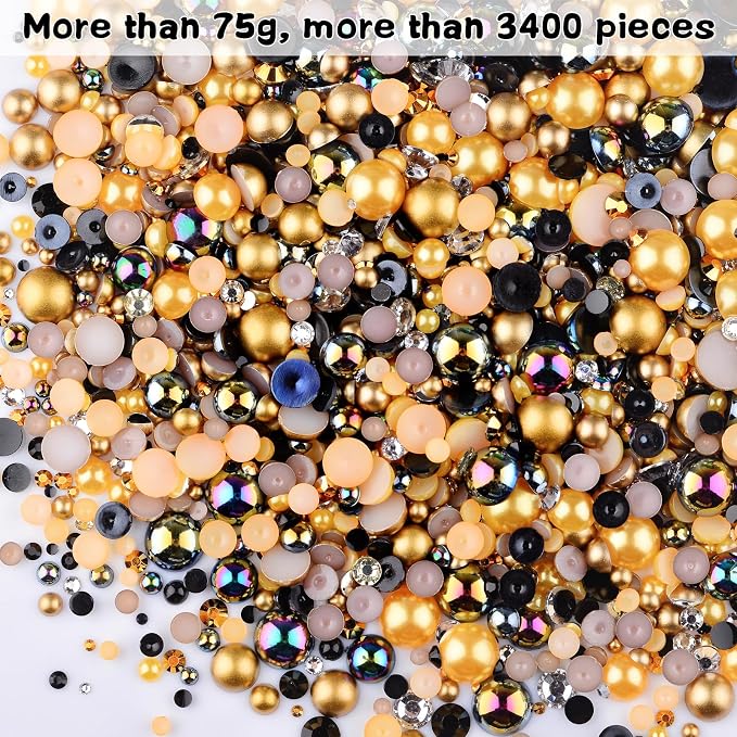 3900+ Pcs Rhinestones and Pearls Kit, 2-10mm Flatback Gems - Image 2