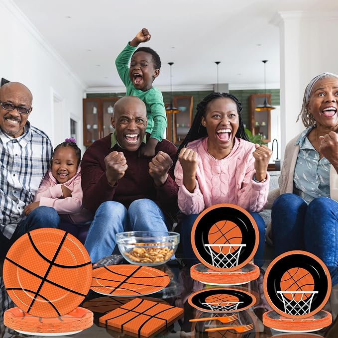 100 Pcs Basketball Party Plates and Napkins Set Basketball Birthday Party - Image 6