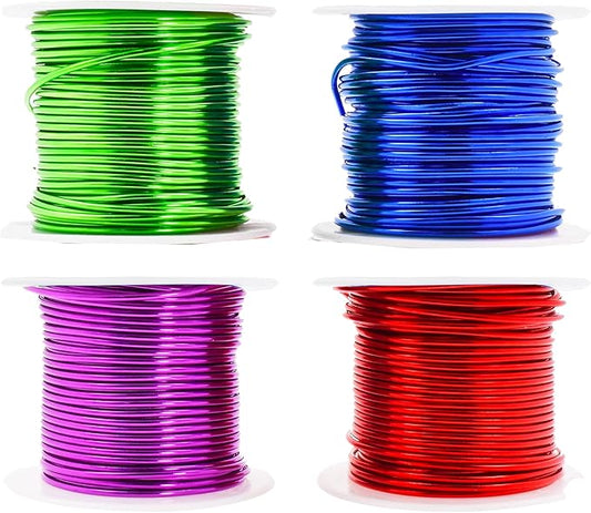 Mandala Crafts 16 Gauge Anodized Aluminum Craft Wire for Jewelry Making - 400 FT Colored Flexible Rainbow Wire - Bendable for Bonsai Armature Crafting Sculpting