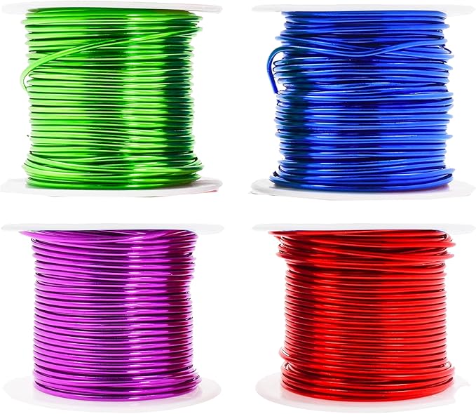 Mandala Crafts 18 Gauge Anodized Aluminum Craft Wire for Jewelry Making - 400 FT Colored Flexible Rainbow Wire - Bendable for Bonsai Armature Crafting Sculpting