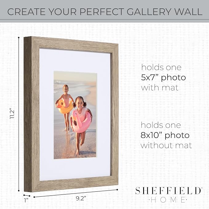 Sheffield Home 4 Piece Gallery Wall Frame Set, 8x10 Inch, Light Natural - Image 3