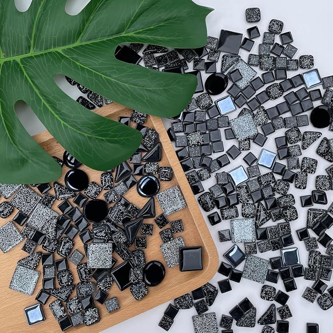 LITMIND 1.1 LB Black Irregular Glass Mosaic Tiles - Image 6