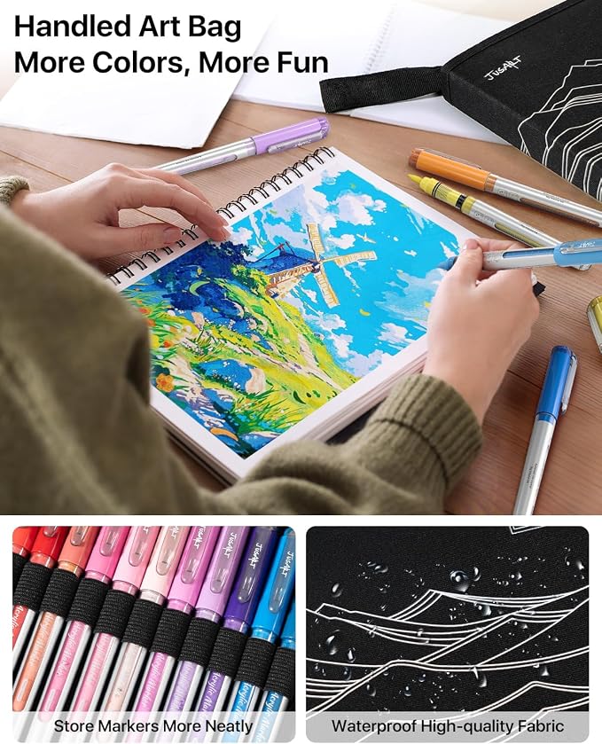 JusArt 36 Colors Acrylic Paint Markers - Image 4