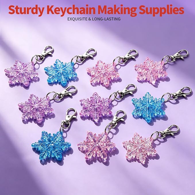 LEOBRO 70PCS Lobster Claw Clasps and Key Rings, Keychain Making kit - Image 3
