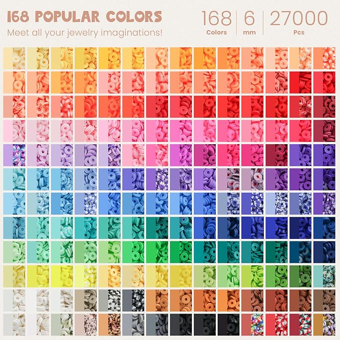 Gionlion 30, 168 Colors 8 Boxes Flat Preppy Beads - Image 3
