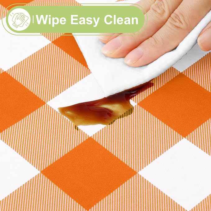 Smiry Rectangle Table Cloth, Waterproof Vinyl Tablecloth - Image 3