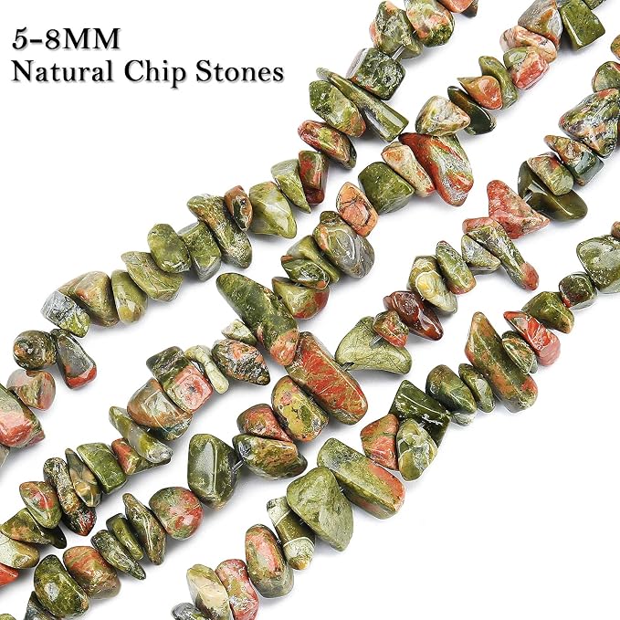 456 PCs Natural Chip Stone Beads, 5-8mm Irregular Multicolor Gemstones Loose - Image 3