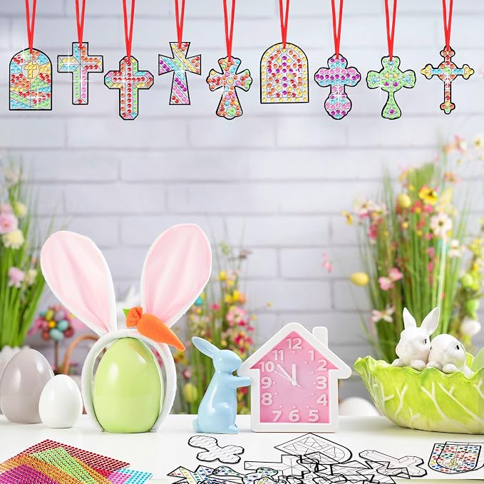 WinnerWhy 36 Set Religious Suncatcher Crafts Cross Diamond Art DIY Christian 5d - Image 2