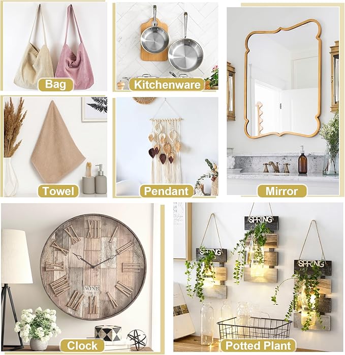 120PCS Nails for Hanging Pictures, 4 Sizes Picture Hanging Nails for Wall Decoration Hanging Frame Kit Mirror Hanging Hardware Tool Hangers for Claw Drywall Nails (Small Medium Large Nails)