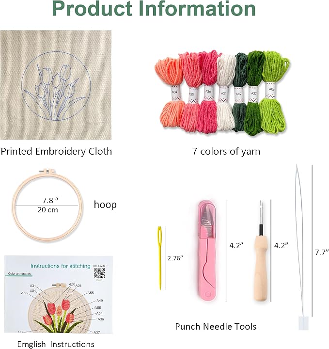 Myfelicity Punch Needle kit, Tulip Embroidery Kit - Image 5