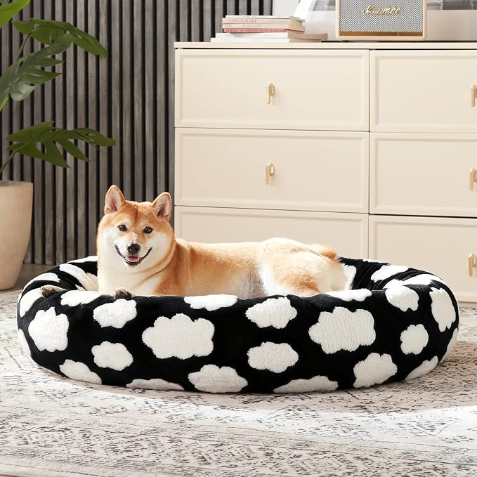 JOEJOY Donut Large Dog Bed, Cute Round Calming Dog Bed - Image 7
