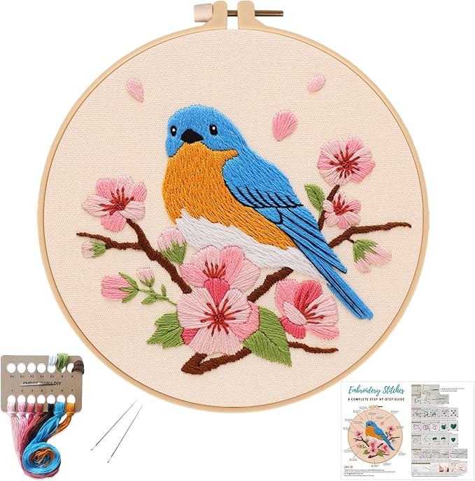 Louise Maelys Blue Bird Embroidery Kit by LouiseMaelys