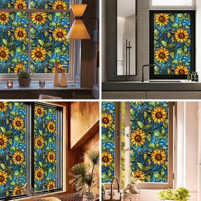 Window UV Protection Privacy Film:Non-Adhesive Static Cling Decorative Window - Image 5