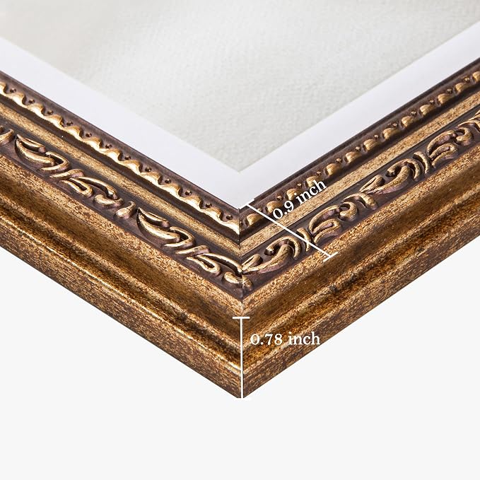 eletecpro 3x4 Vintage Picture Frame, Glass Cover, Bronze Gold, Horizontal or - Image 5