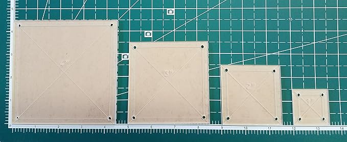 Hexagon, Circle, and Square Acrylic Quilting Templates - 12 Pieces with 4", 3", 2", 1" Sizes - 1/4" Seam Allowance - Durable Clear Acrylic for Quilting, Patchwork, Sewing, & DIY Projects