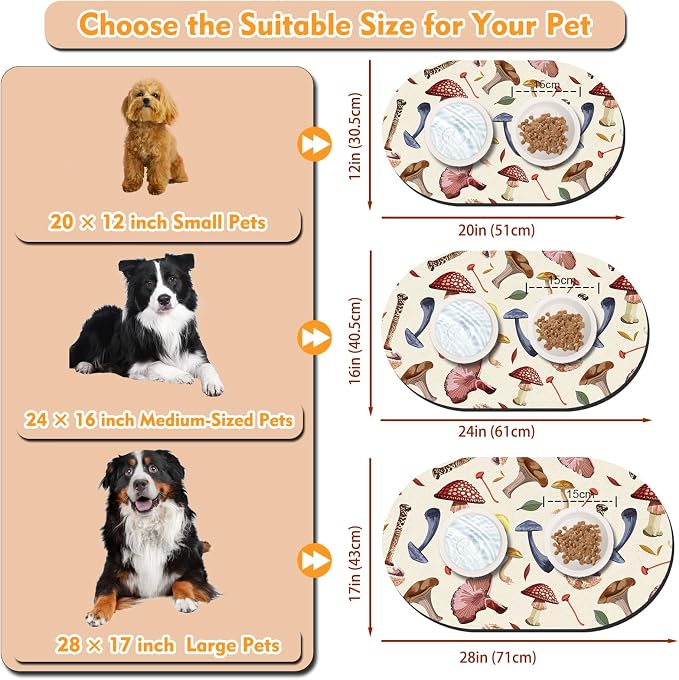 Dog Food Mat 20''x12'', Small Pet Feeding Mat, Non-Slip Rubber Pet Food Mat - Image 4