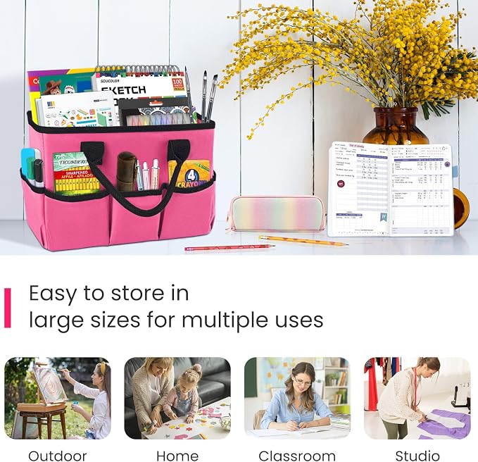 Desktop Tote and Organizer, Teacher Helper Caddy Bag - Image 2