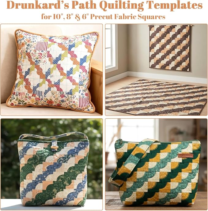 3 Set Drunkards Path Quilting Templates - Image 2