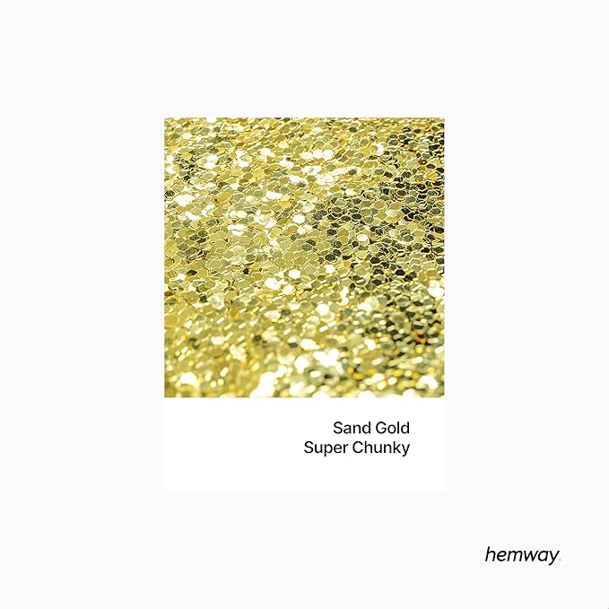 Hemway Glitter for Resin 100g Sand Gold Metallic Crystals for Epoxy Craft Super Chunky Flakes Tumblers Wax Melt